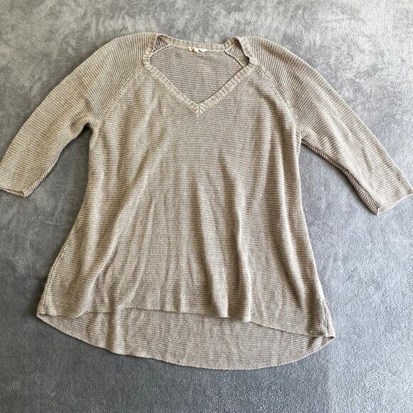 Eileen Fisher Tops - Eileen Fisher Knit Linen Sweater Top Women's XL Boho Cottagecore